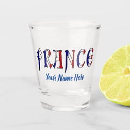 Copo De Shot França com Cores da Bandeira Francesa Personalizad