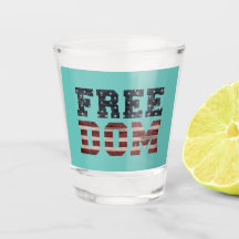 Freedom Shot glass Patriotic Bar Gift for American