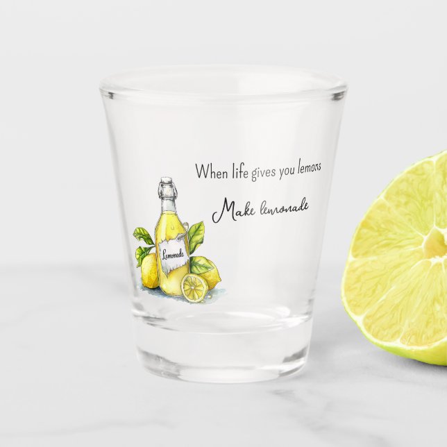 Copo De Shot Frutas Amarelas Limões Fazem Limonada (Frente)