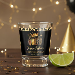 Copo De Shot Fun Leopard Birthday Queen Forty Birthday