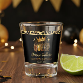 Copo De Shot Fun Leopard Birthday Queen Thirty Birthday