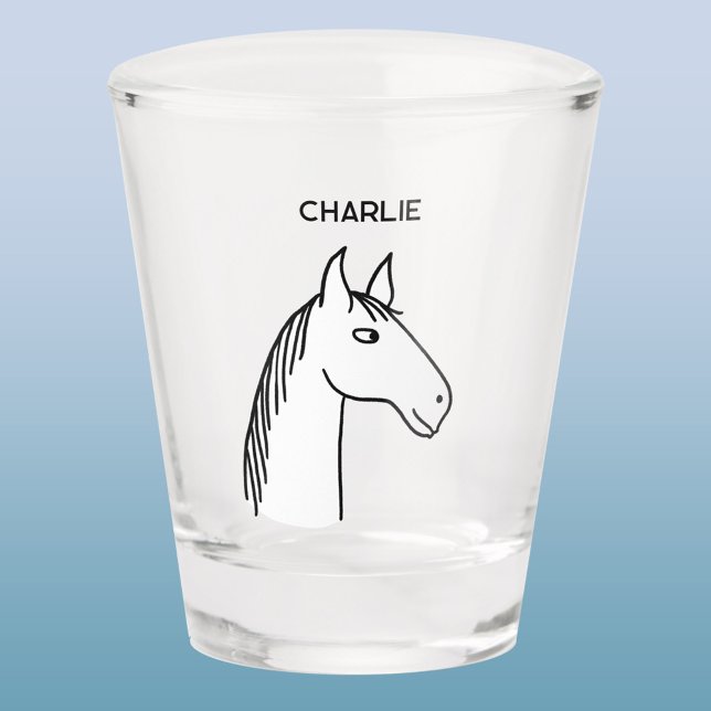 Copo De Shot Funny Horse Personalizado (Fun Horse personalized shot glass)