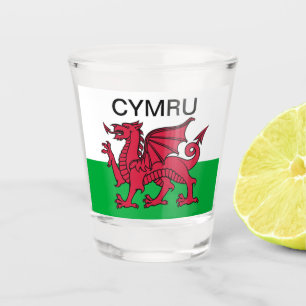 Copo De Shot Gales dragão vermelho Cymru Bandeira Viagem