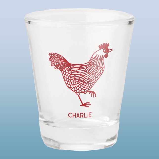 Copo De Shot Galinha Hen Personalizada (Chicken hen poultry personalized shot glass)