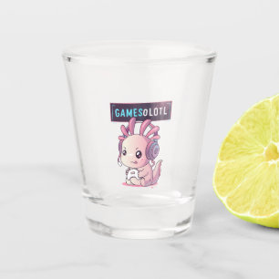 Copo De Shot Gamesolotl - Gamer Axolotl
