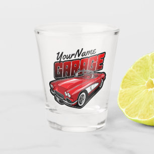 Copo De Shot Garagem de Carro Esportivo Clássico Vermelho C1 Pe