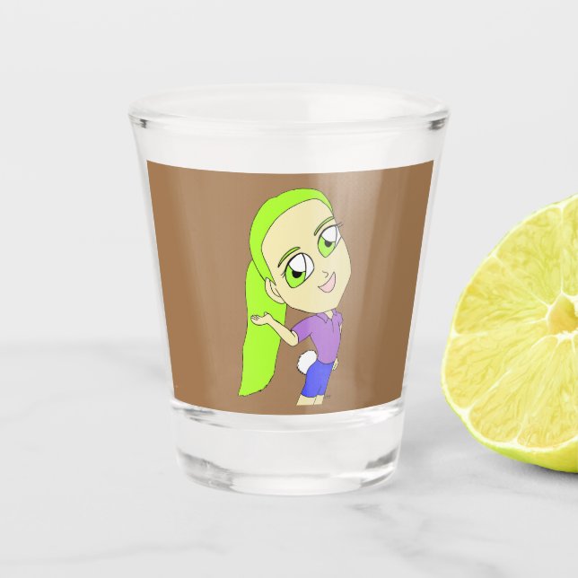Copo De Shot garota chibi com rabo de coelho (Frente)