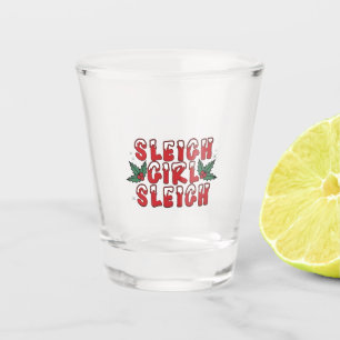 Copo De Shot Garota do Trenó de Natal Feio do Natal Engraçado