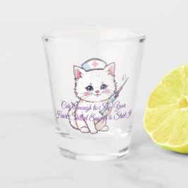 Copo De Shot Gata Enfermeira Personalizada Habilidosa o Suficie