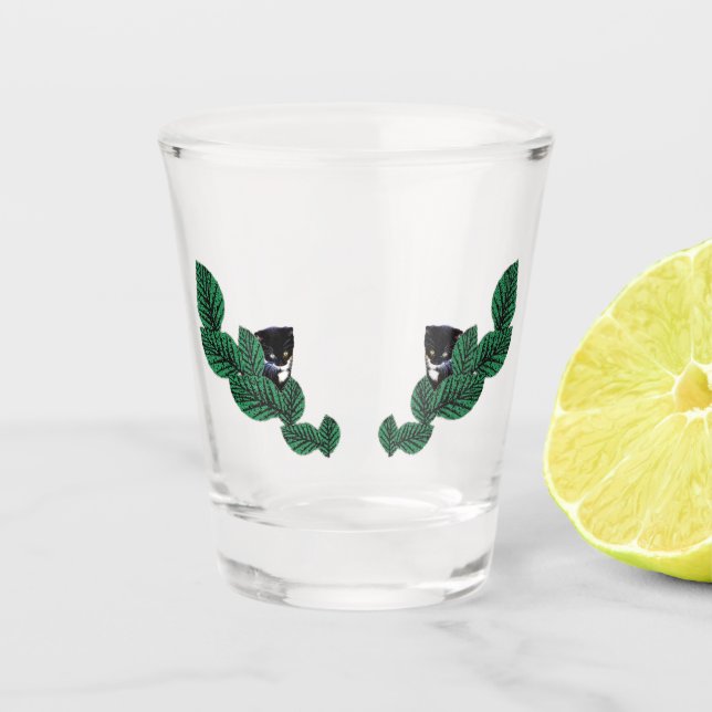 Copo De Shot Gatinhos com Folhas (Frente)