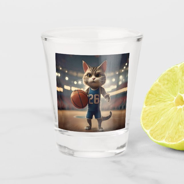 Copo De Shot Gato de basquete, (Frente)