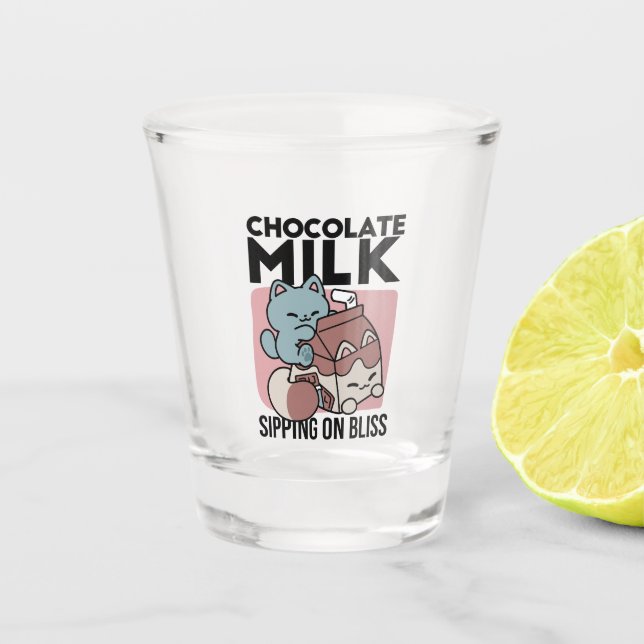 Copo De Shot Gato de Leite Chocolate Kawaii – Bebida Aconchegan (Frente)