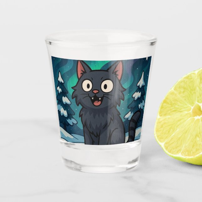 Copo De Shot Gato de Natal Islandês Yule  (Frente)
