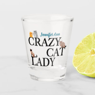 Copo De Shot Gato Louco, Senhora, Personalizada