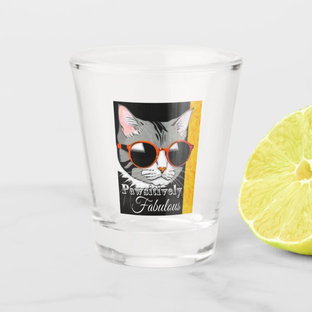 Copo De Shot Gato Pawsitivamente Fabuloso (Frente)