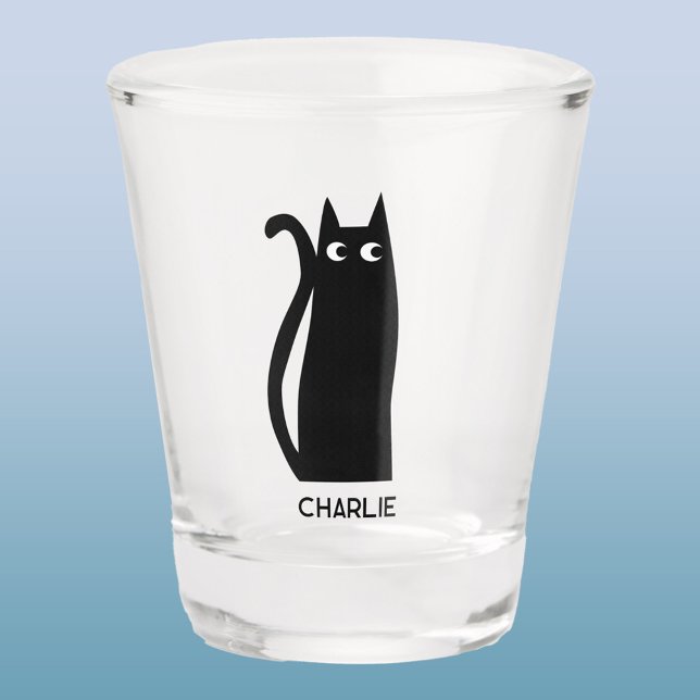 Copo De Shot Gato Preto Personalizado (Cat personalized shot glass)