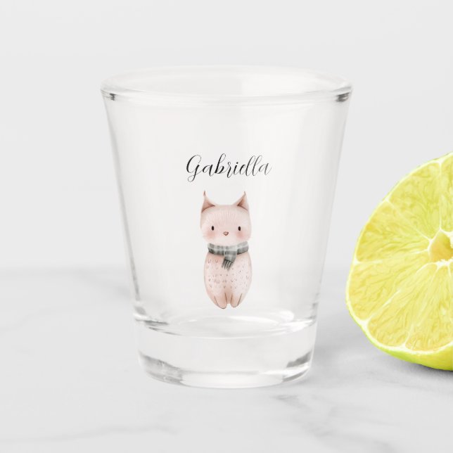 Copo De Shot Gato Rosa (Frente)