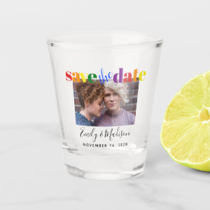 Copo De Shot Gay Wedding Rainbow Salve a data Foto