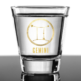 Copo De Shot Gemini Zodiac - Símbolo Astrologico Horoscópio Dou