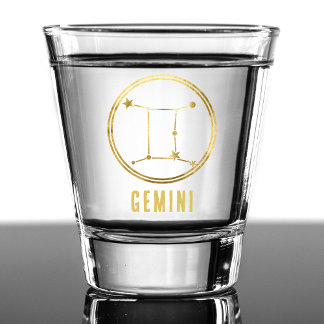Copo De Shot Gemini Zodiac - Símbolo Astrologico Horoscópio Dou