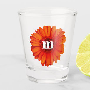 Copo De Shot Gerbera Daisy Monograma inicial
