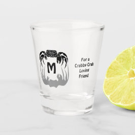 Copo De Shot Ghost Crab Silhouette Castando um Monograma Sombra