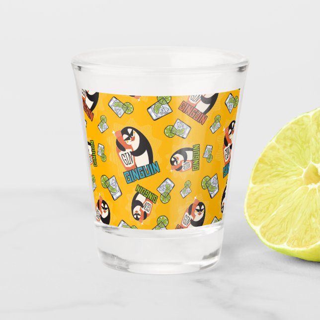 Copo De Shot Gin de padrões, presente de pinguins para fãs de g (Frente)