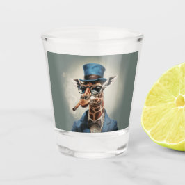Copo De Shot Girafa no chapéu e na jaqueta