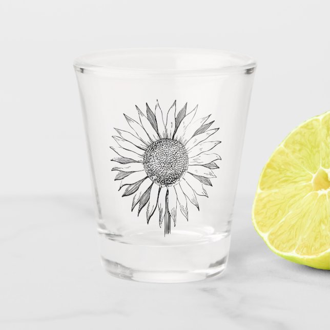 Copo De Shot Girassol Ilustrado (Frente)