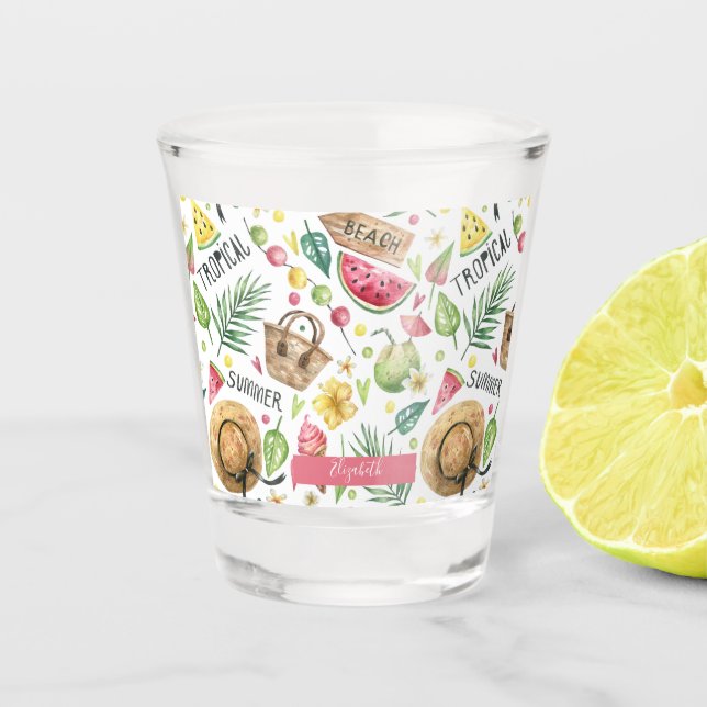 Copo De Shot Girly Colorful Beach Relax (Frente)