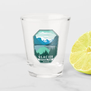 Copo De Shot Glacier National Park Montana Retro Emblem