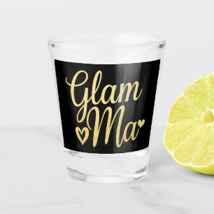 Copo De Shot Glam Mãe Coração Dourado Mamãe Avó Dia das Mães