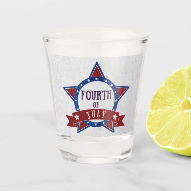 Copo De Shot Glitter do Quatro de Julho (Frente)