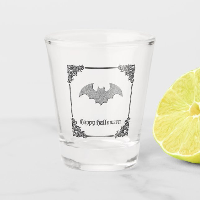 Copo De Shot Glittery Bat Halloween (Frente)