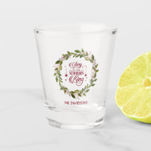 Copo De Shot Glória de Natal ao Novo Monograma do Rei Nascer