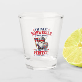 Copo De Shot Gnomo Viking/Norueguês Engraçado, "Sou Parte Norue