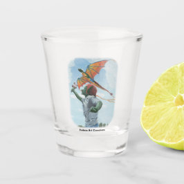 Copo De Shot Goblin Flying Rainbow Dragon Fantasy Shot Glass