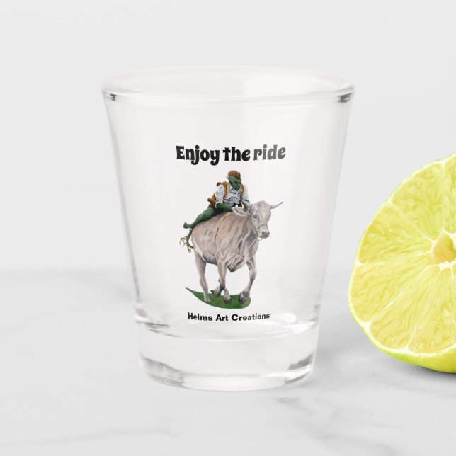 Copo De Shot Goblin Rider Ox Racing Fantasy Art Shot Glass (Frente)