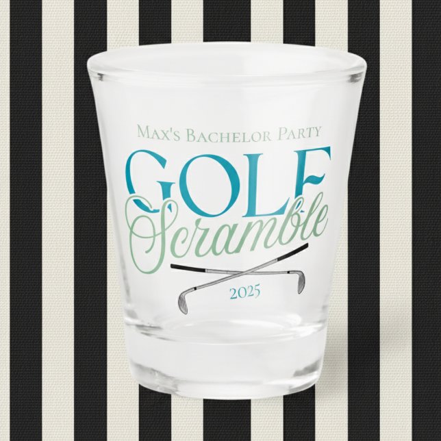 Copo De Shot Golf Scramble Modern Simples Golf Bachelor Party (Get ready to swing into celebration with this custom Golf Scramble bachelor party design!)