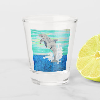 Copo De Shot Golfinho Jumping Ocean Splashing Beach Lover