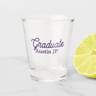 Copo De Shot Graduation name purple simple minimal stylish call