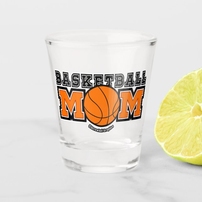 Copo De Shot Gráficos Loucos de Mãe de Basquete (Frente)
