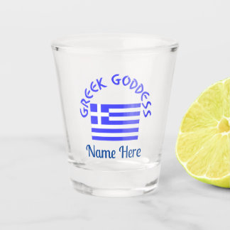 Copo De Shot Greek Goddess and Flag of Greece Personalized