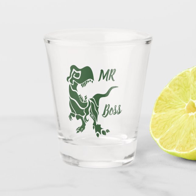Copo De Shot Green Trex, o Chefe Dino (Frente)