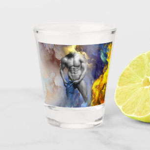 Copo De Shot grito do físico musculoso em tons de cinza do Slip