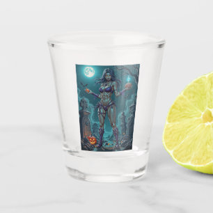 Copo De Shot Halloween Treat ou Zombie Namorada w Cérebros