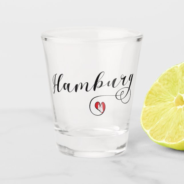 Copo De Shot Hamburg Heart Flag, Alemanha, Hamborg (Frente)