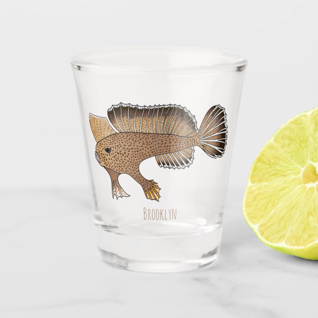Copo De Shot Handfish cartoon illustration  (Frente)