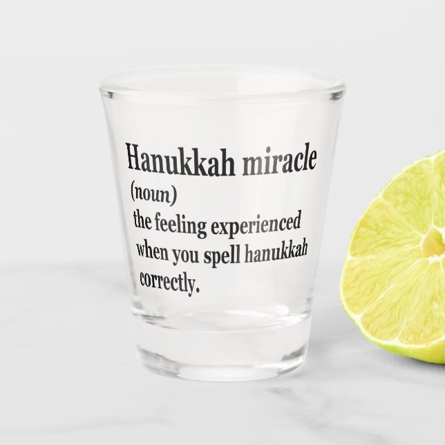 Copo De Shot Hanukkah Miracle Engraçado Chanukah Definição Juda (Frente)