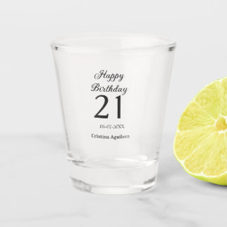 Copo De Shot Happy 21st birthday bold letter simple name minima